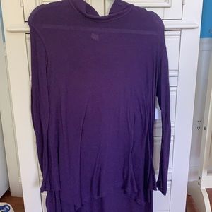 Free people purple turtleneck high low long sleeve